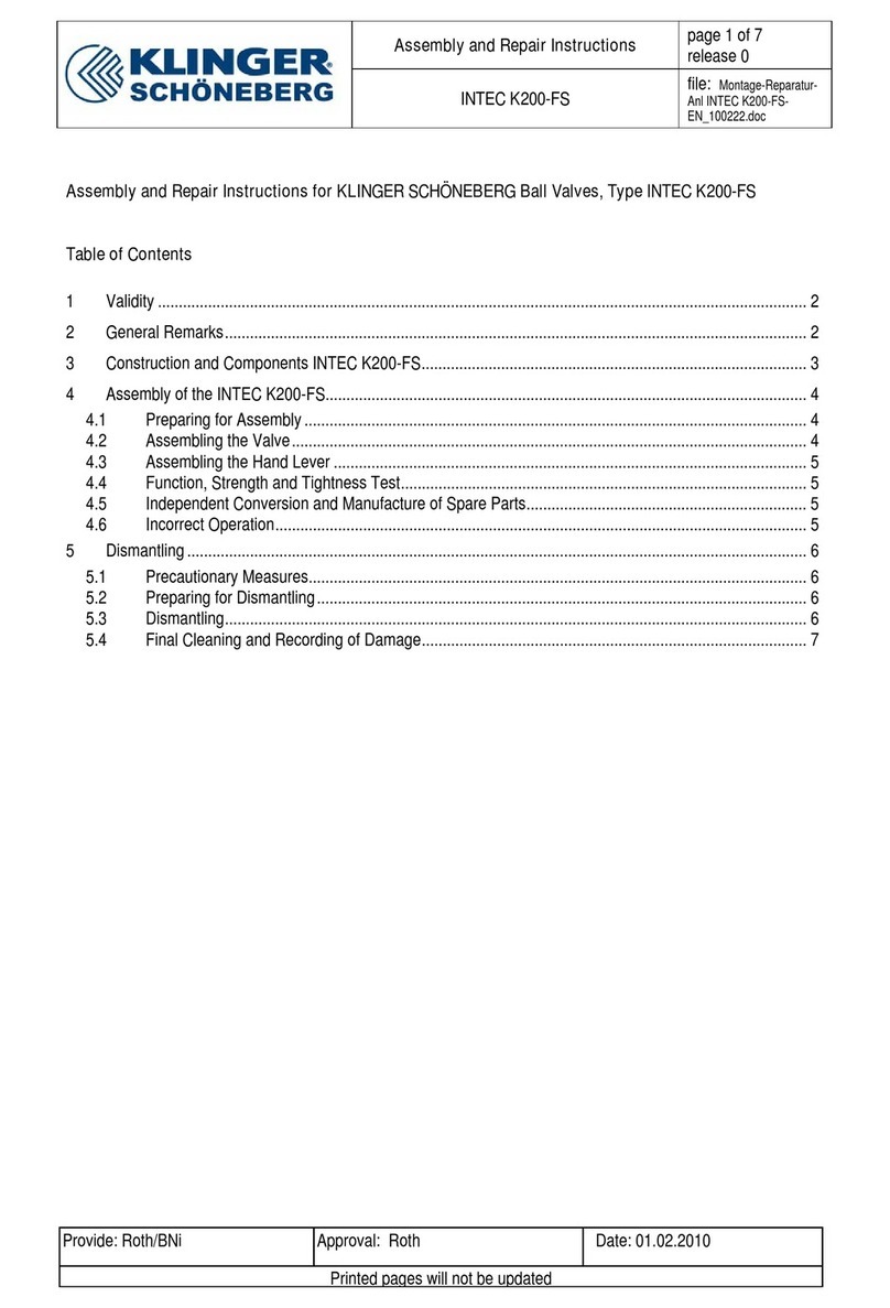 KLINGER SCHÖNEBERG INTEC K200-FS Assembly and Repair Instructions