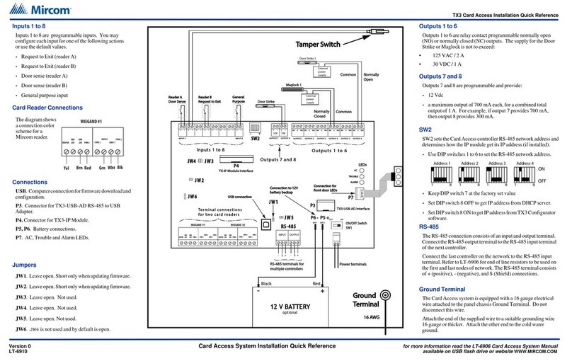 Mircom TX3 Series Installation quick reference