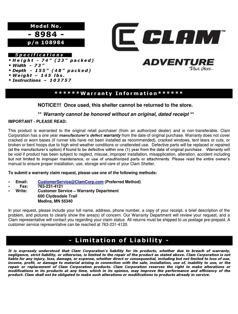 Clam Adventure 8984 user manual