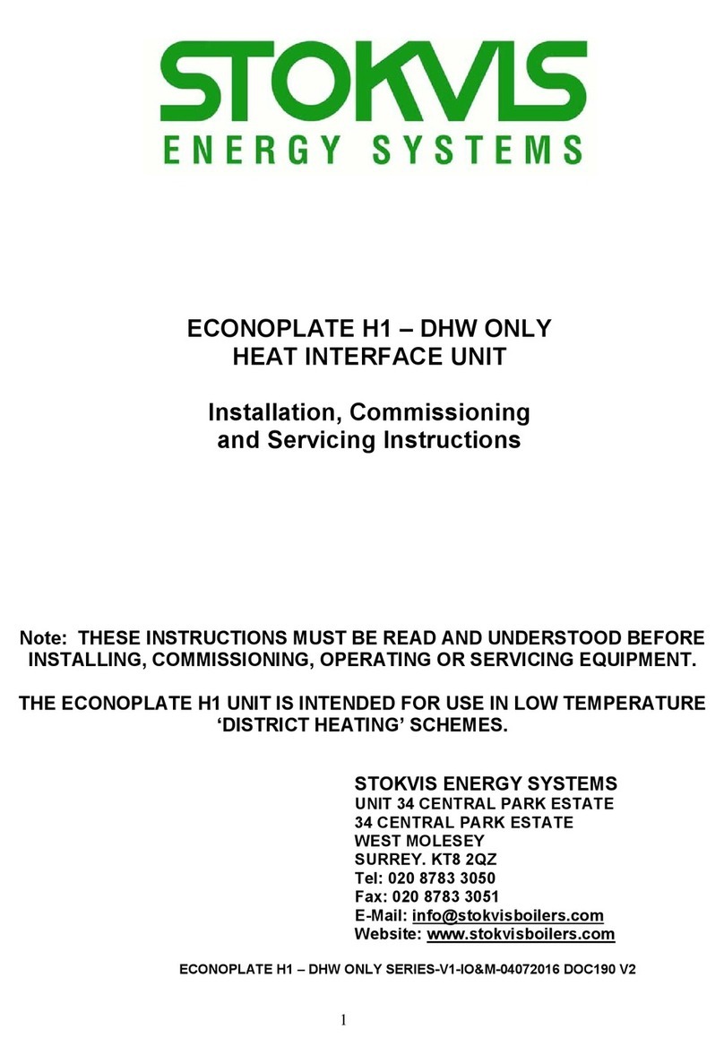 STOKVIS ENERGY SYSTEMS ECONOPLATE H1 Installation, commissioning and servicing instructions