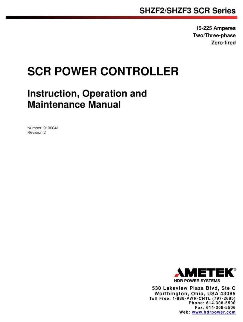 Ametek SHZF2 SCR Series Instruction, Operation and Maintenance Manual