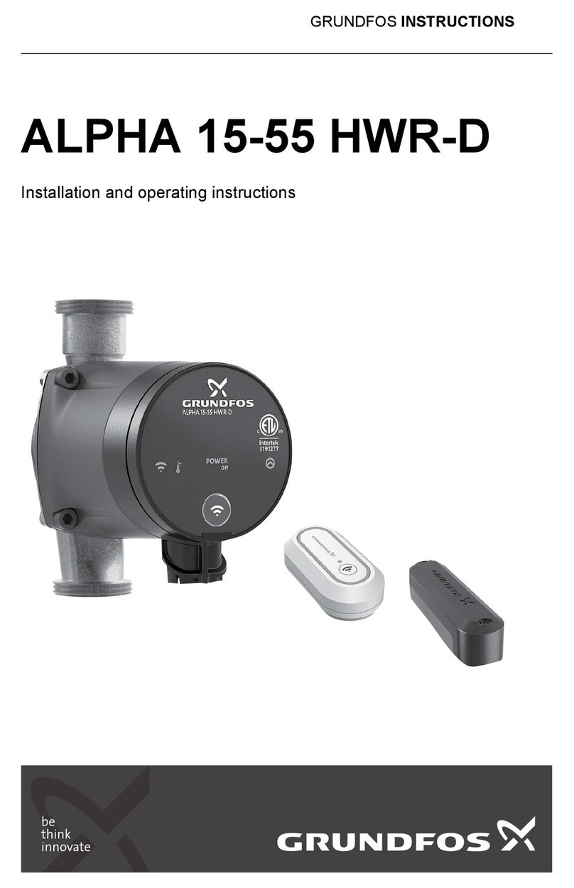 Grundfos ALPHA 15-55 HWR-D Installation and operating instructions