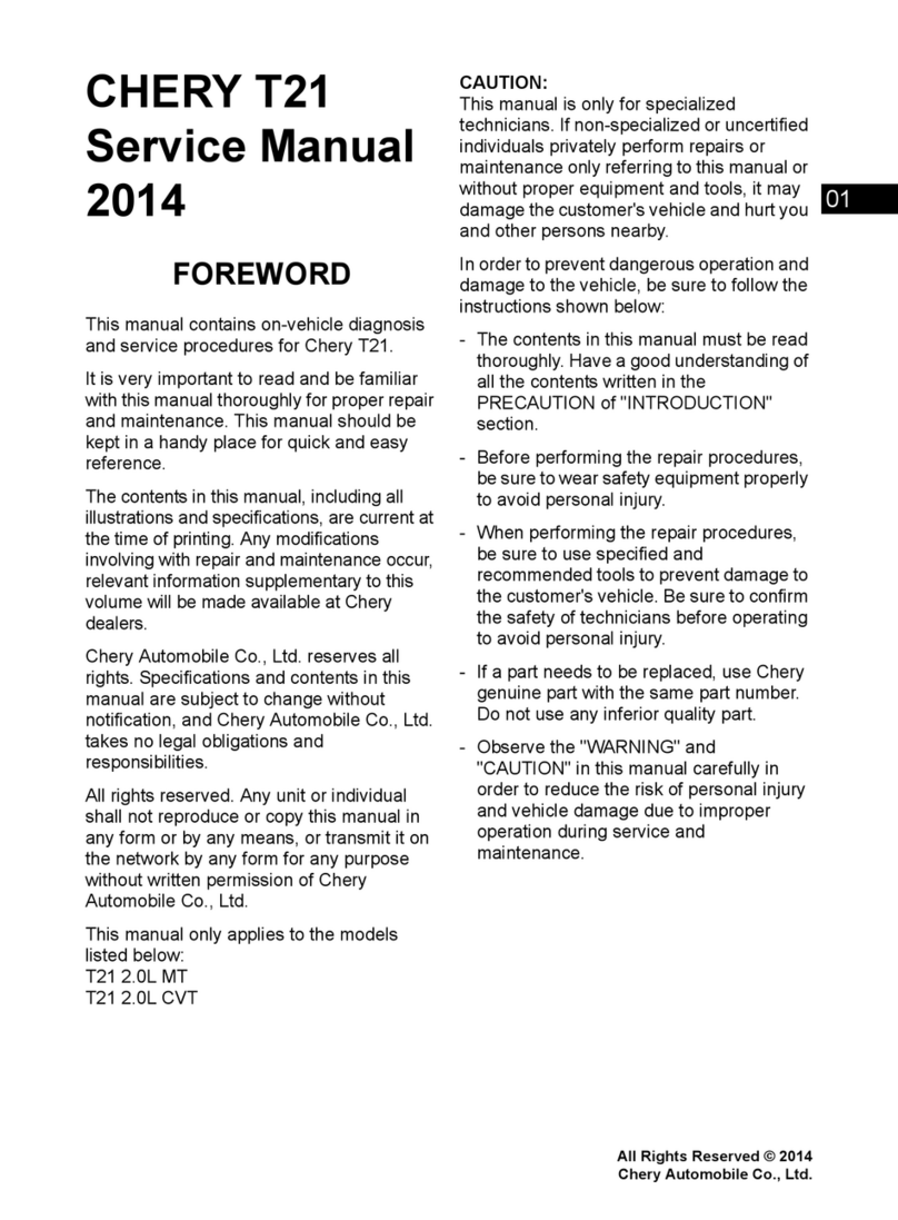 Chery T21 2014 User manual