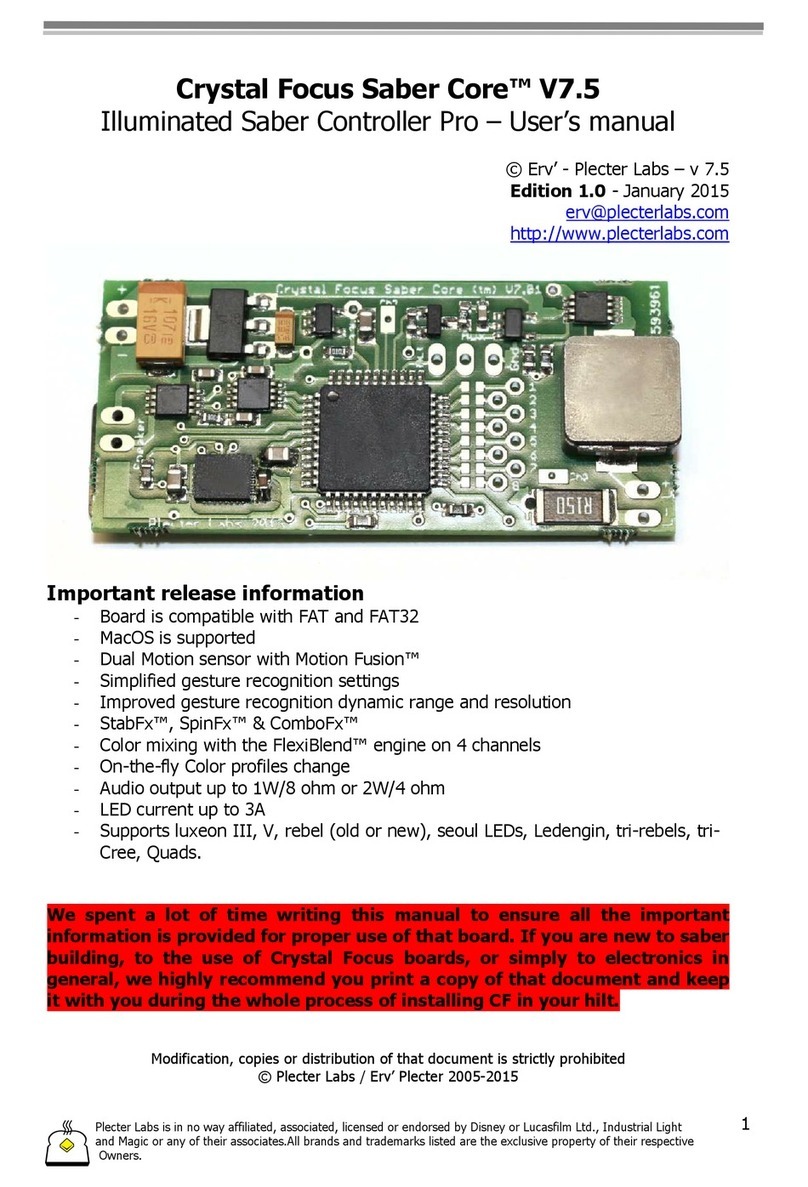 Plecter Labs Crystal Focus Saber Core V7.5 user manual