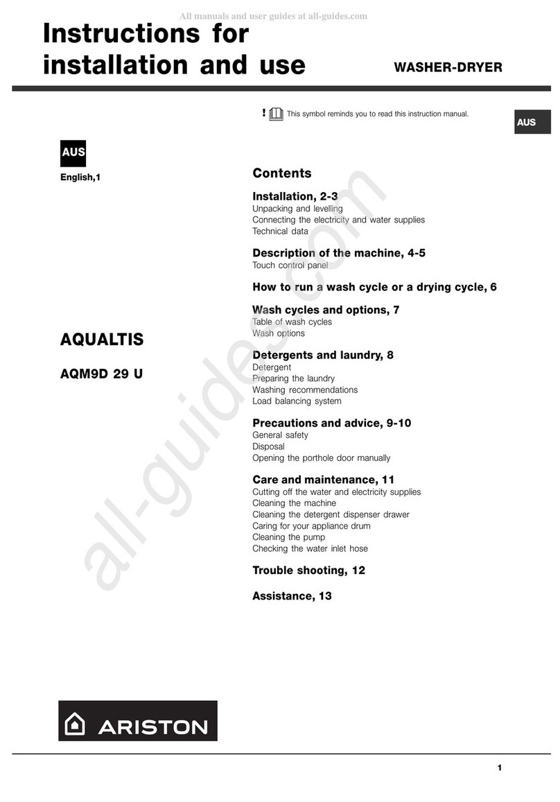 Ariston AQUALTIS AQM9D 29 U User manual