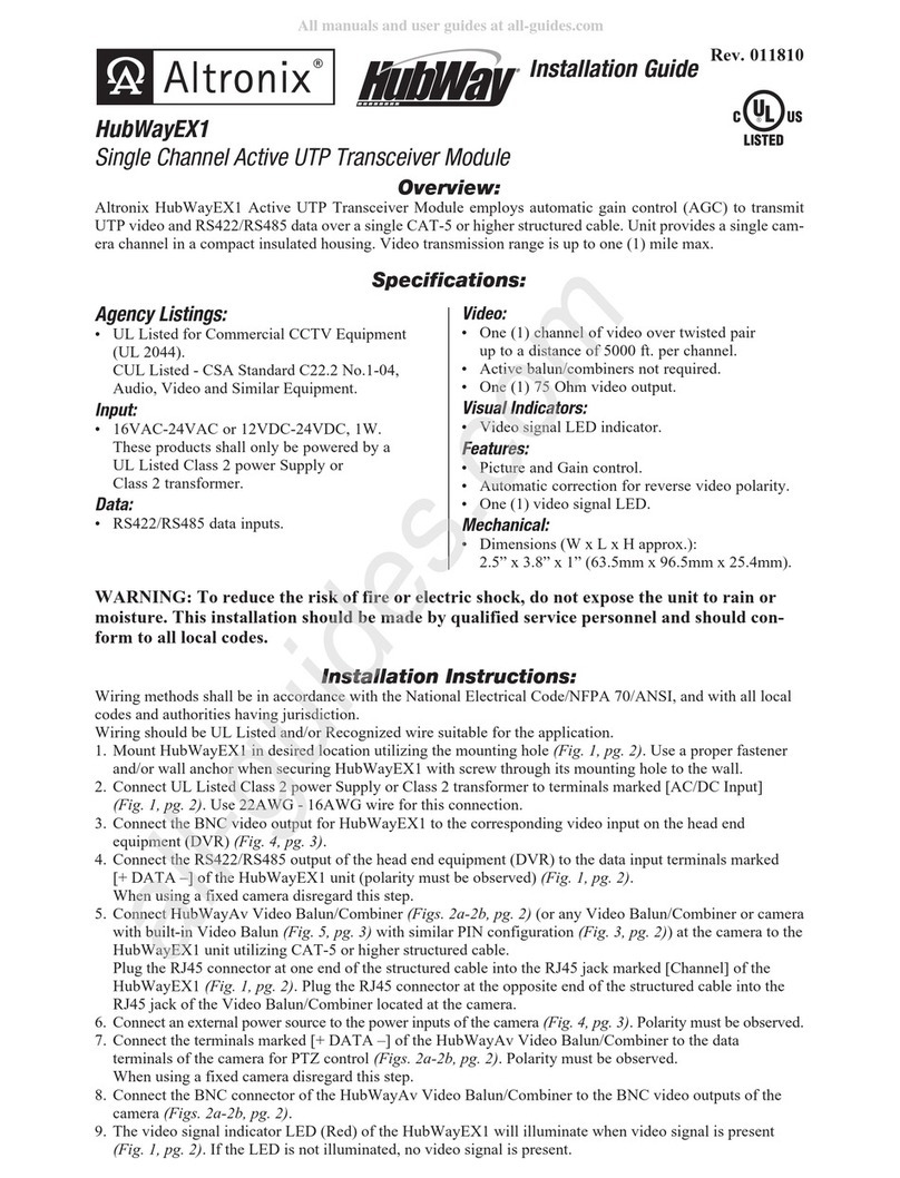 Altronix HubWayEX1 installation guide