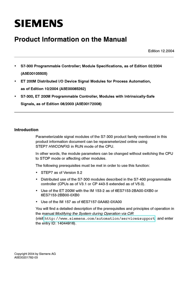 Siemens Simatic S7-300 User manual