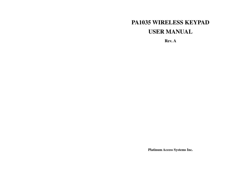 Platinum Access Systems PA1035 user manual