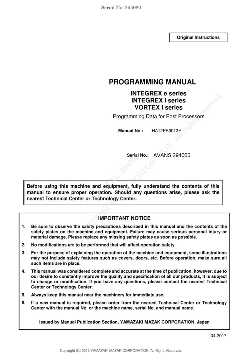 YAMAZAKI MAZAK INTEGREX e Series Programming manual YAMAZAKI MAZAK INTEGREX e Series Programming manual
