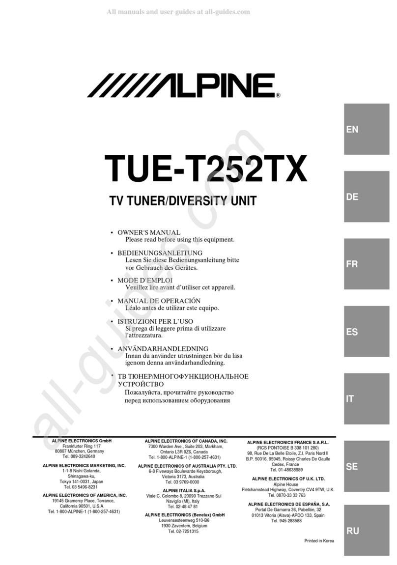 Alpine TUE-T252TX User manual Alpine TUE-T252TX User manual