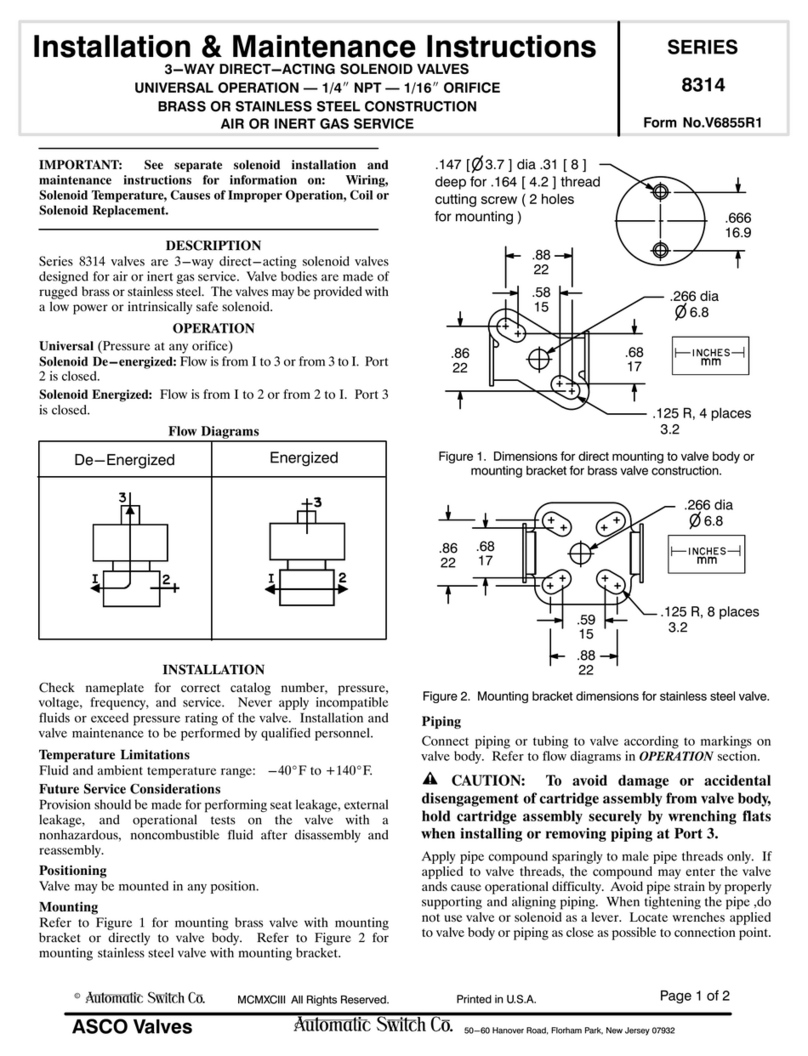 Asco 8314 Series Installation and operating instructions