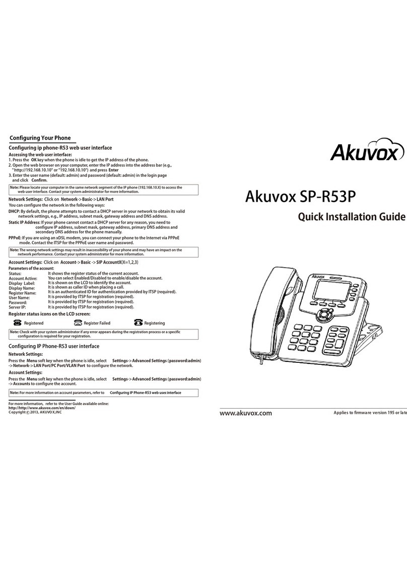 Akuvox SP-R53P Quick installation guide