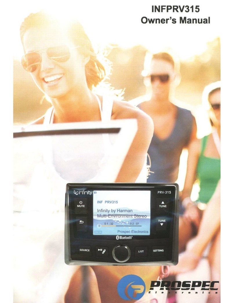 Infinity PRV-315 owner's manual