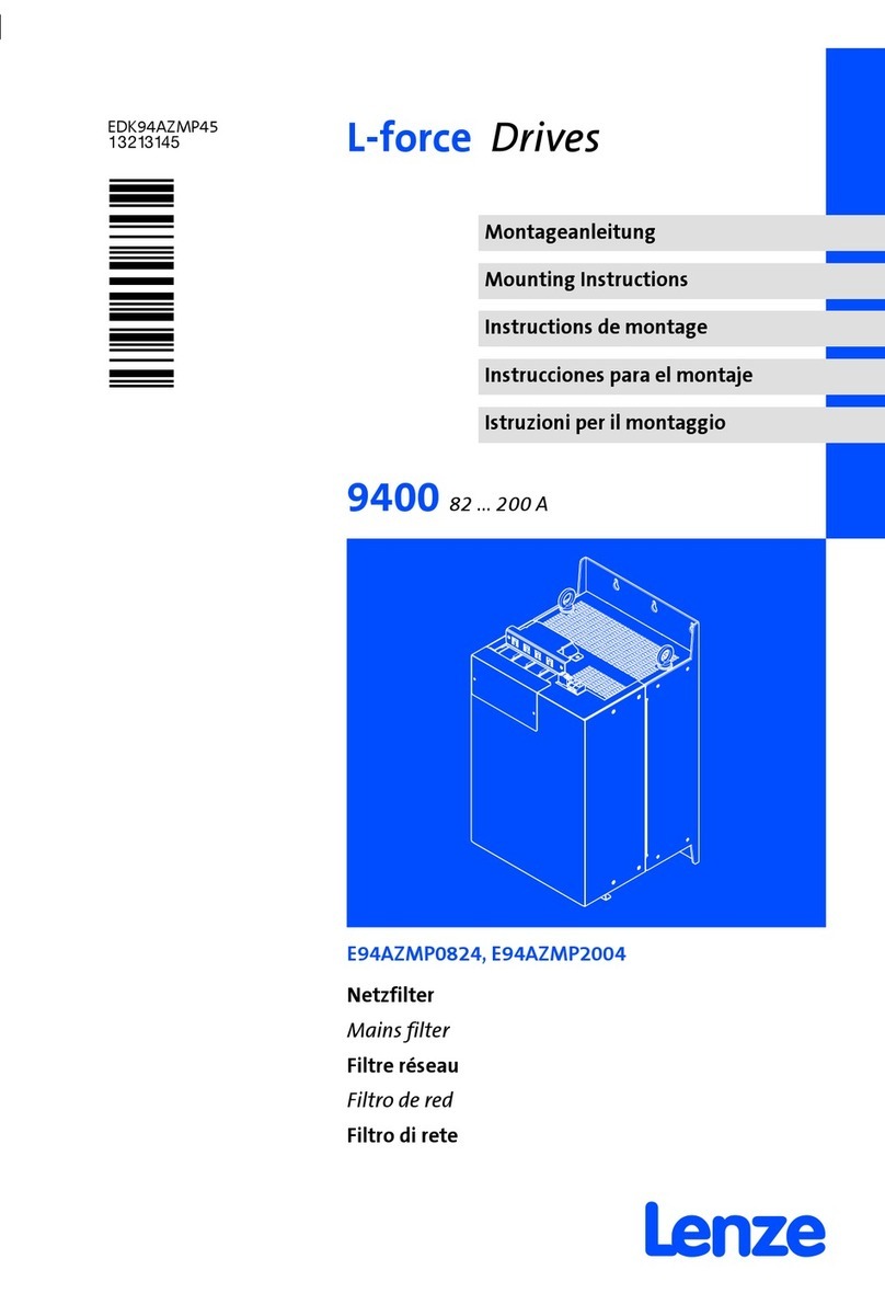 Lenze 9400 Series Mounting instructions