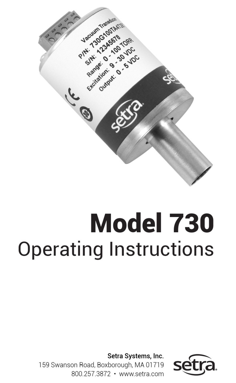Setra Systems Model 730 User manual