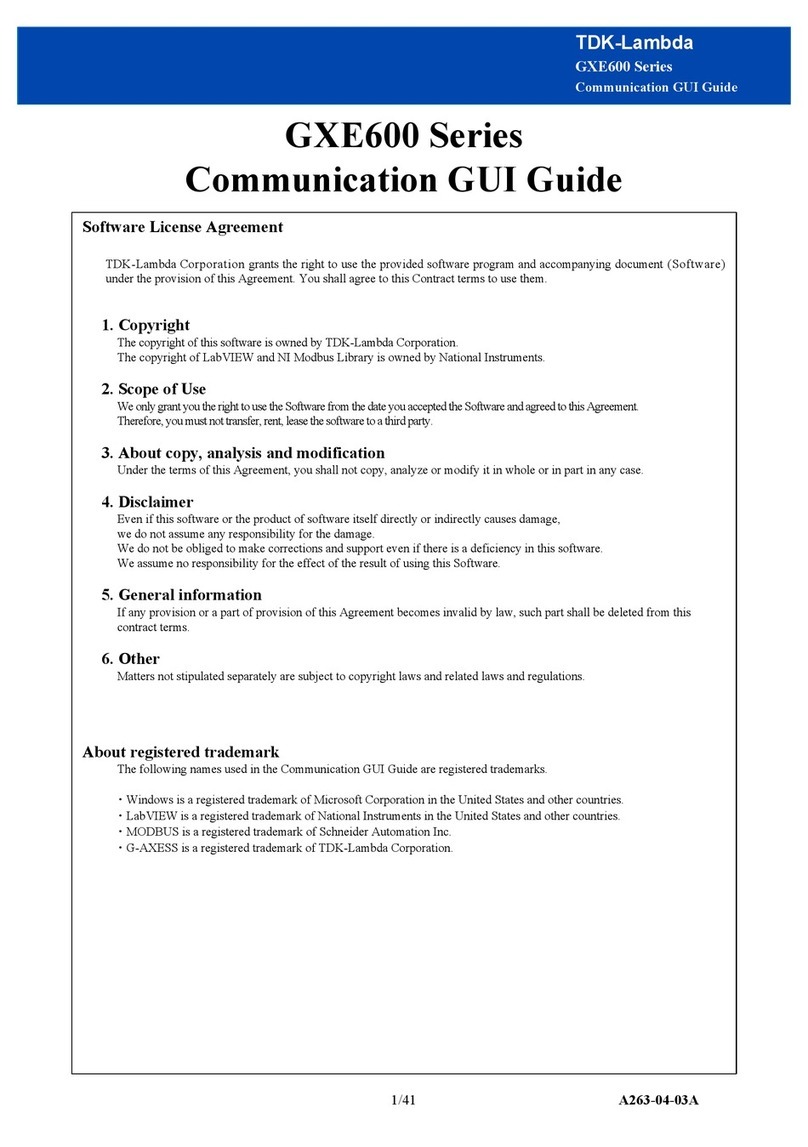 TDK-Lambda GXE600 Series Use and care manual