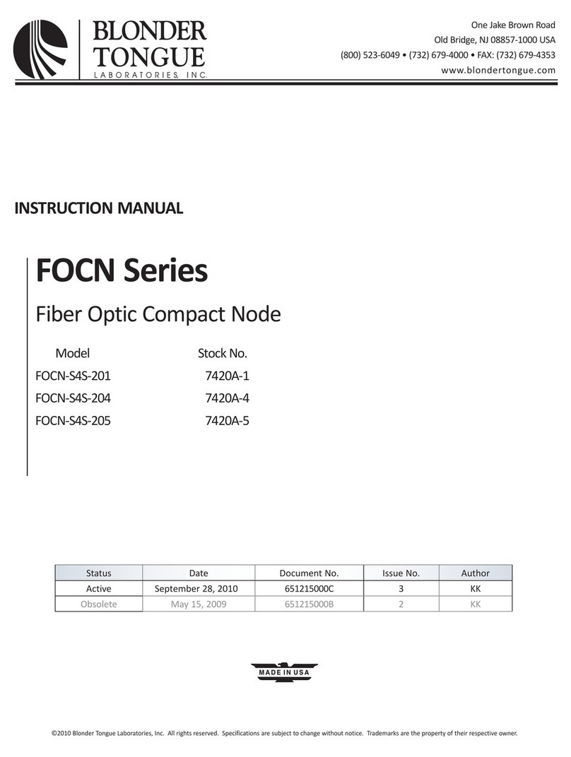 Blonder tongue FOCN Series instruction manual
