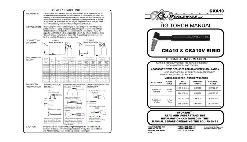 CK WORLDWIDE CKA10 manual