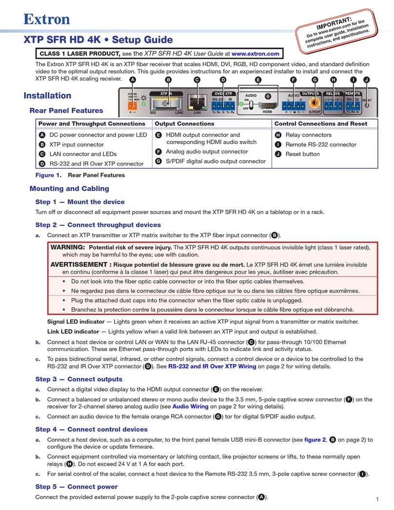 Extron electronics XTP SFR HD 4K User manual