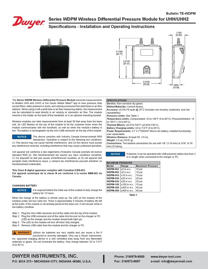 Dwyer Instruments WDPM Series Specifications-installation and operating instructions