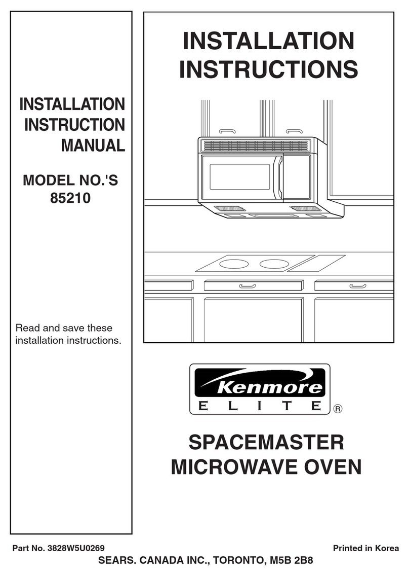 Kenmore SPACEMASTER 85210 Installation instructions manual