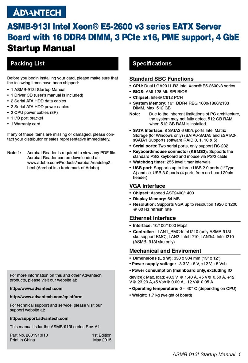 Advantech ASMB-913I Installation and operation manual Advantech ASMB-913I Installation and operation manual