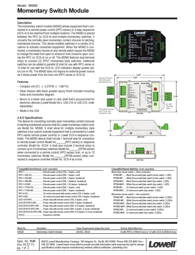 Lowell MSM2 User manual