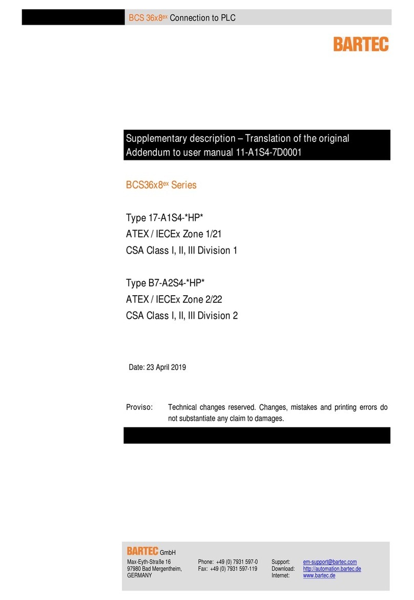 Bartec BCS36x8ex Series Supplementary Description