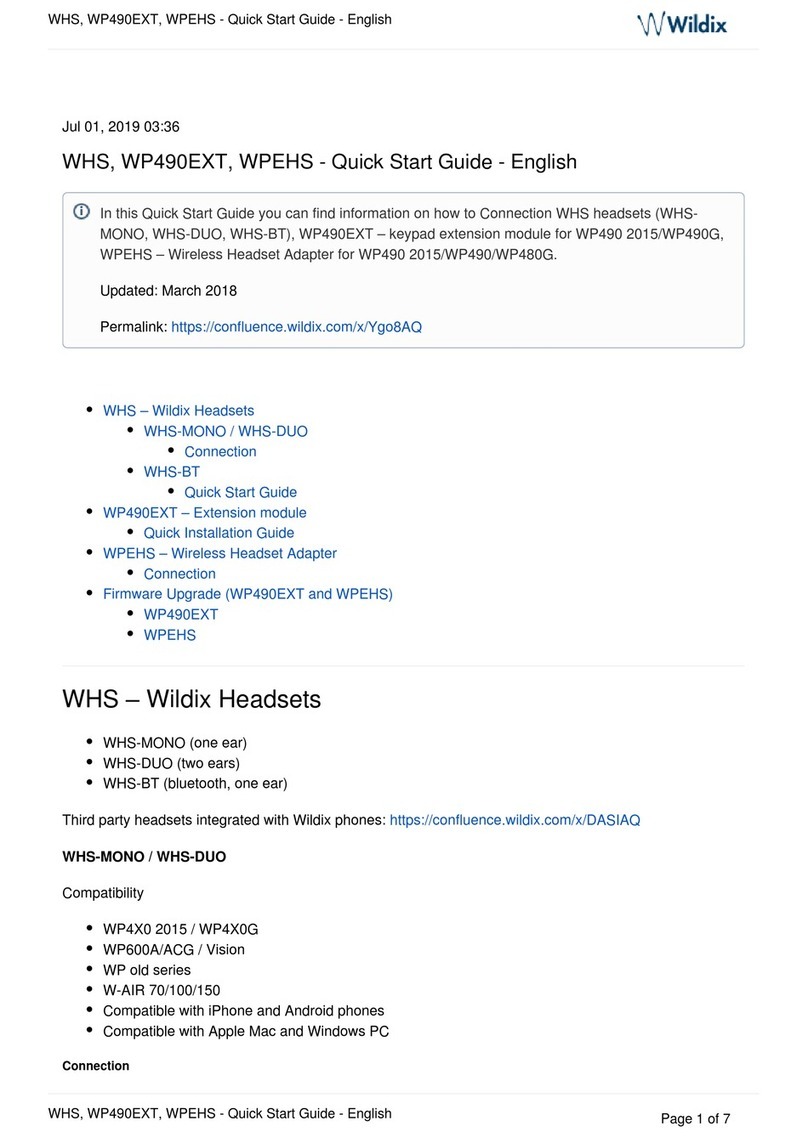 Wildix WHS-MONO quick start guide Wildix WHS-MONO quick start guide