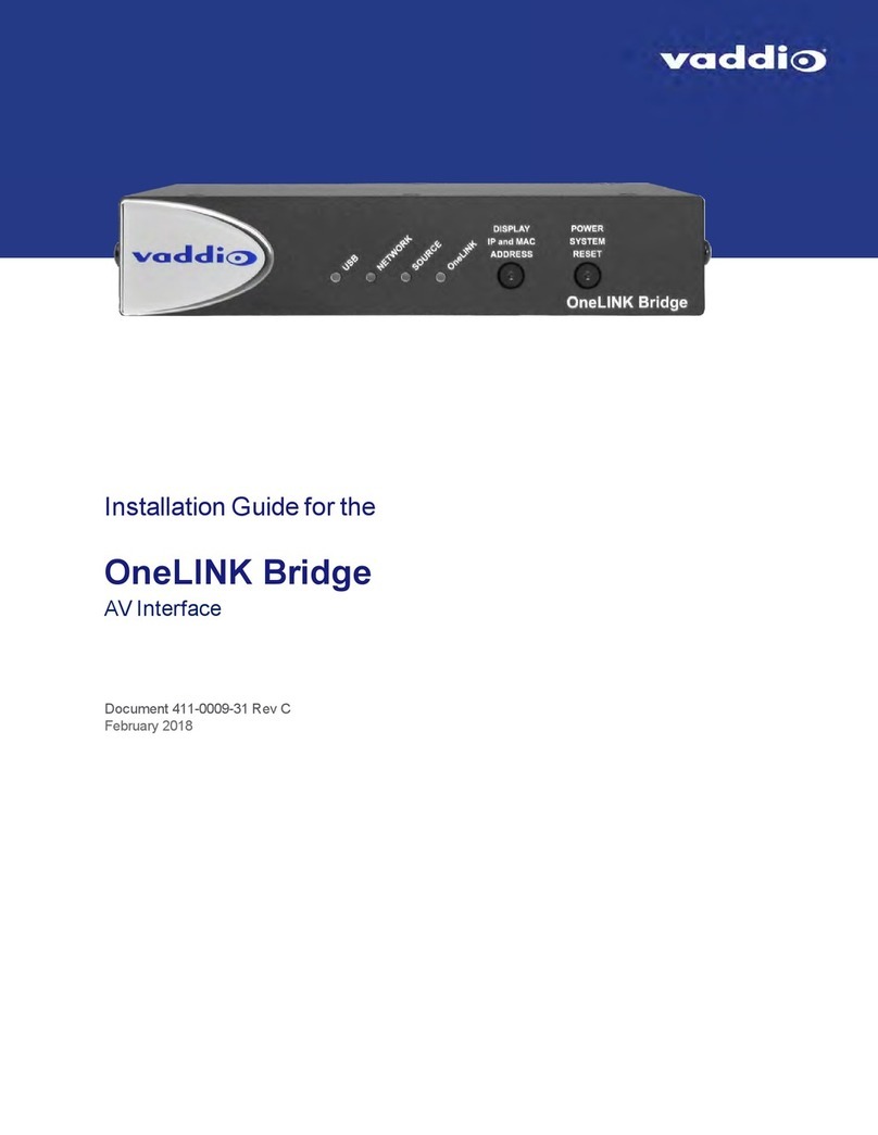 VADDIO OneLINK Bridge User manual