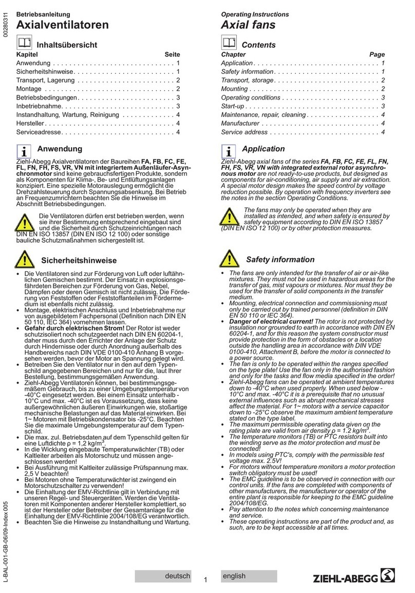 ZIEHL-ABEGG FA Series User manual ZIEHL-ABEGG FA Series User manual