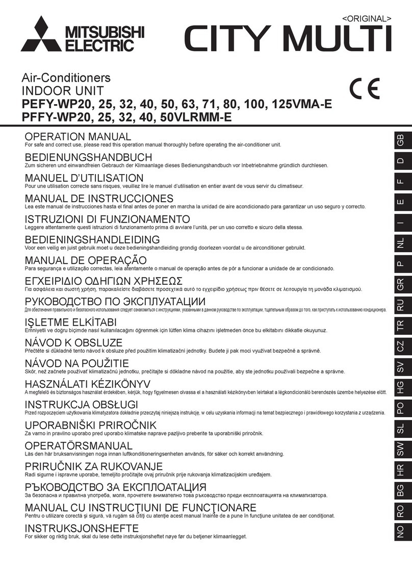 Mitsubishi Electric City Multi PEFY-WP20VMA-E User manual