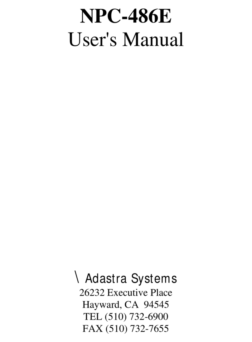 Adastra Systems NPC-486E user manual Adastra Systems NPC-486E user manual