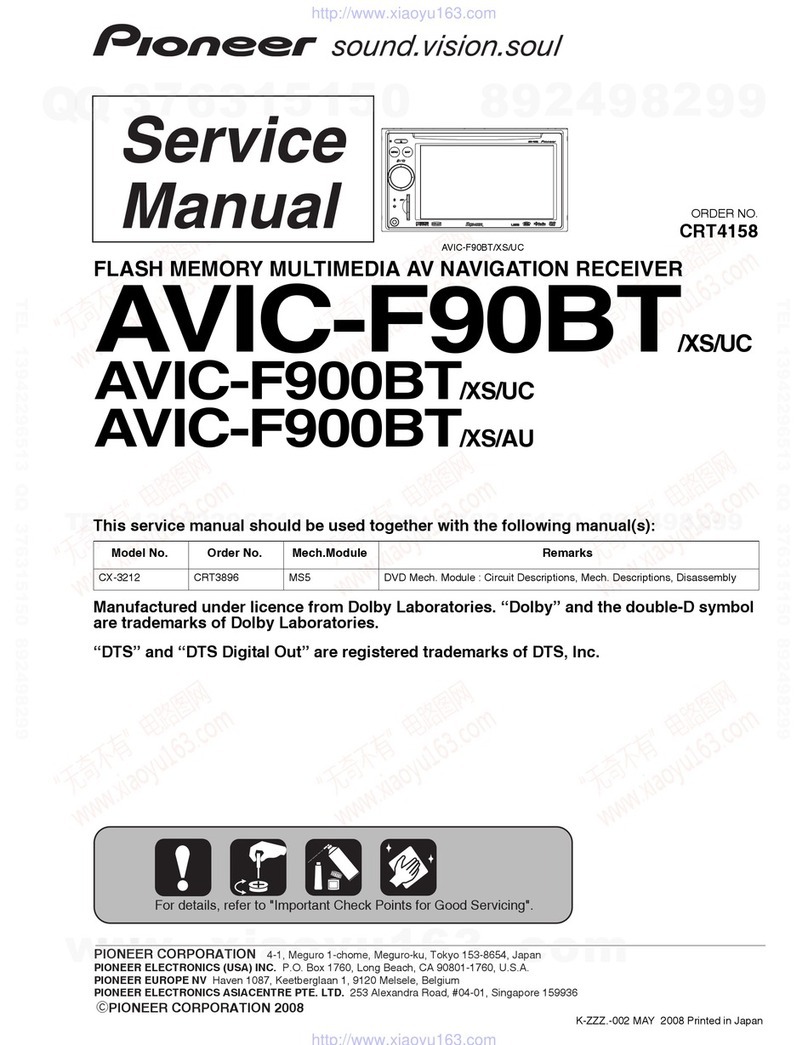 Pioneer AVIC-F90BT/XS/UC User manual