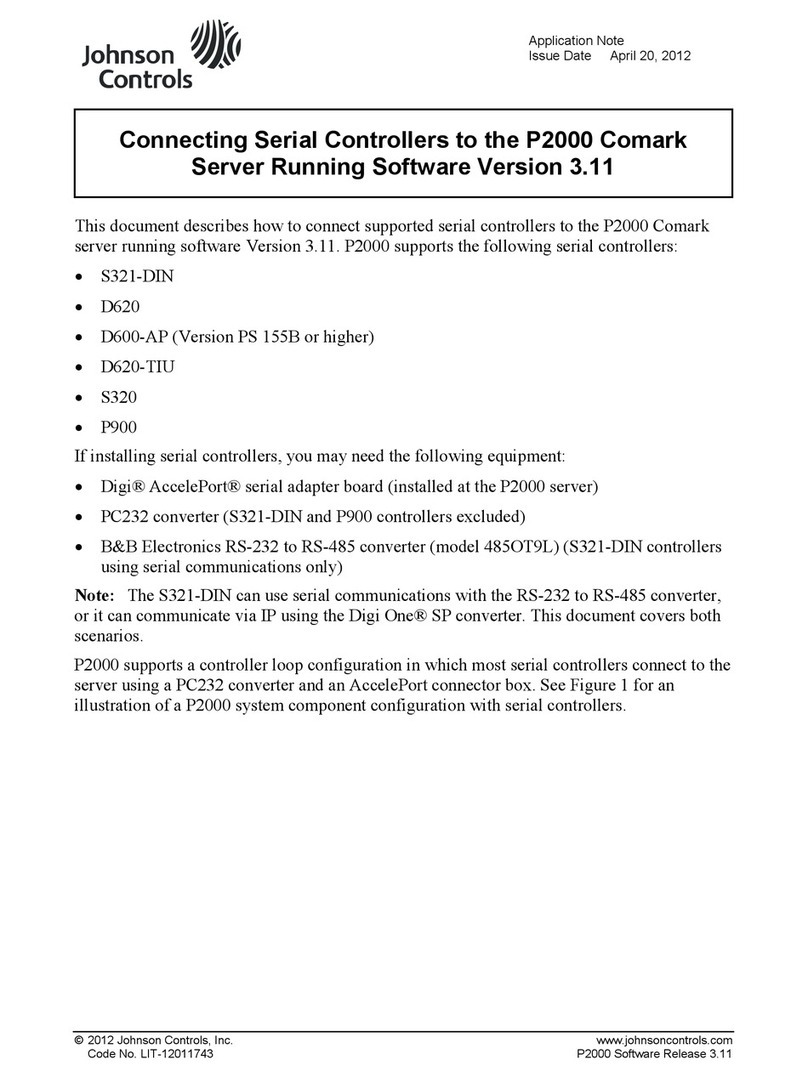 Johnson Controls S321 Supplement
