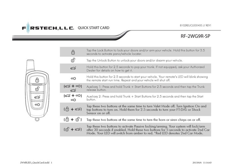 Firstech, LLC. RF-2WG9R-SP Quick start card Firstech, LLC. RF-2WG9R-SP Quick start card