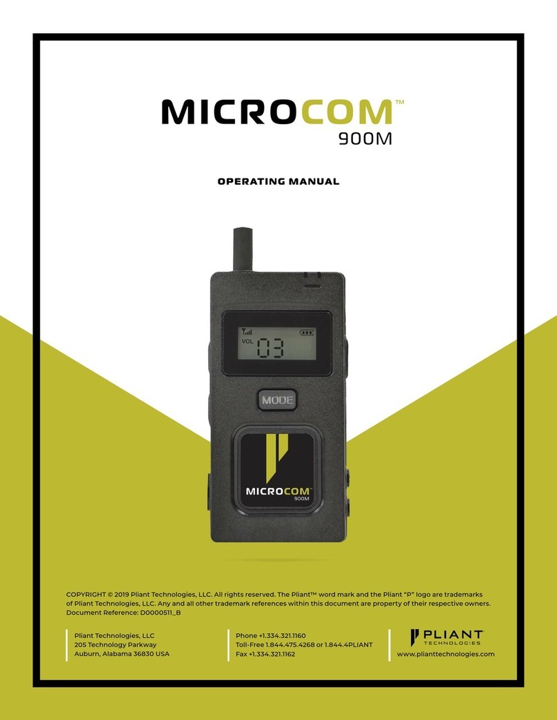 Pliant MICROCOM 900M operating manual
