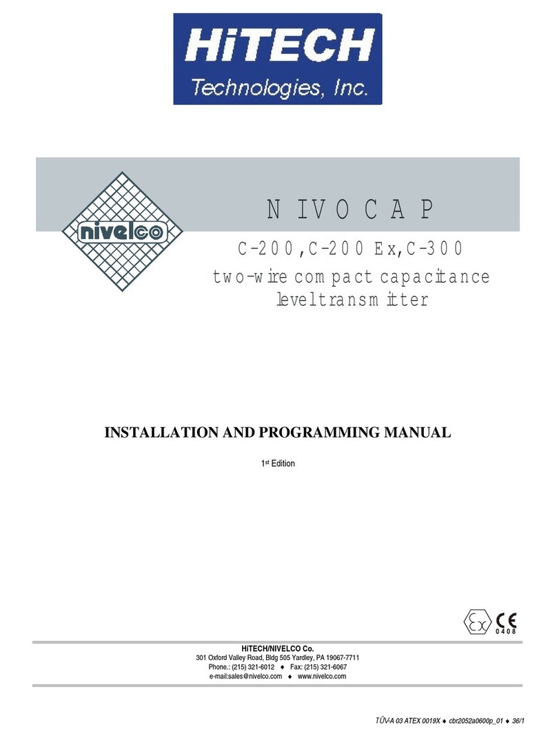 Hitech Nivelco Nivocap C-200 Installation and programming manual