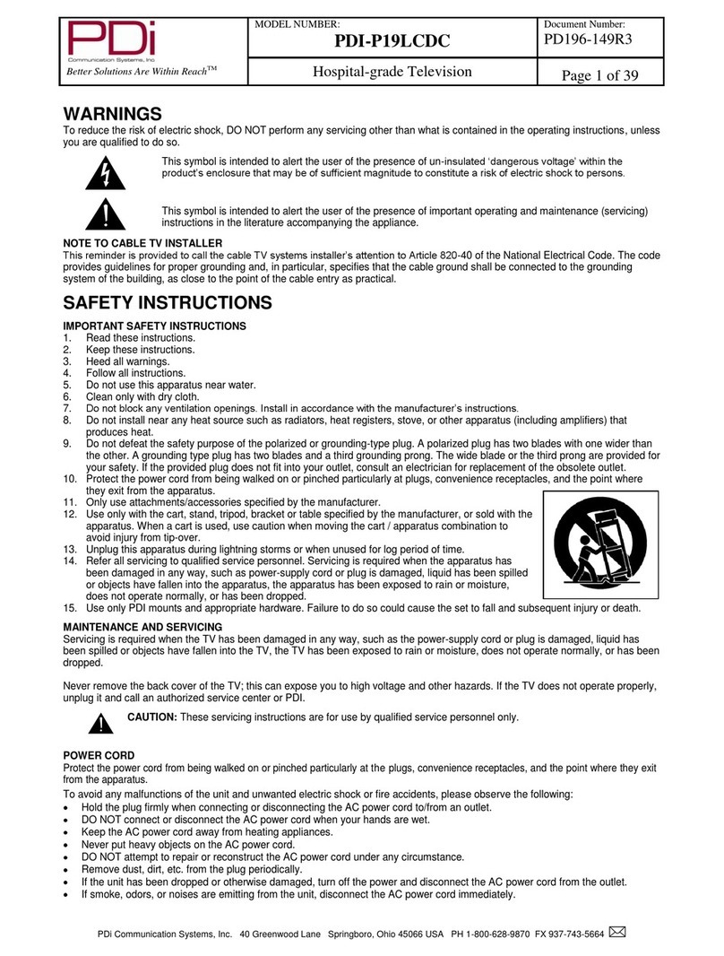 PDi PDI-P19LCDC User manual