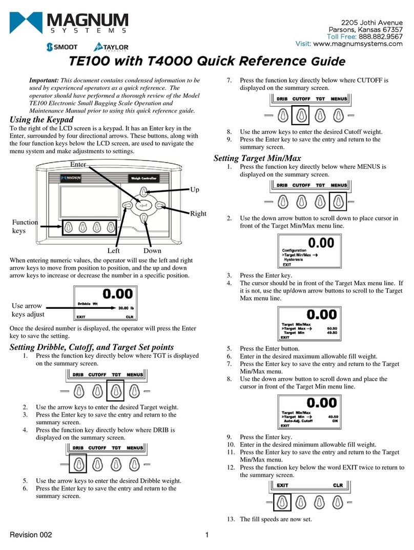 Magnum TE100 Quick reference guide