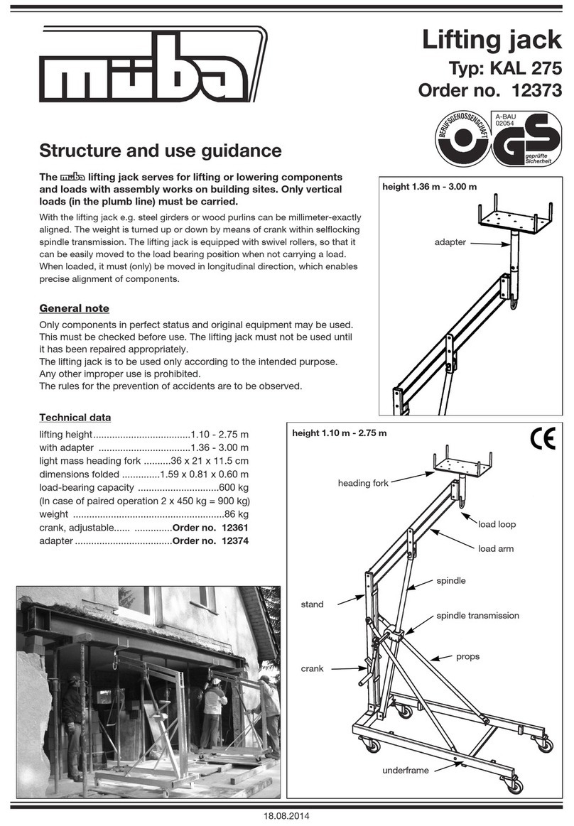 Müba KAL 275 Structure and use guidance