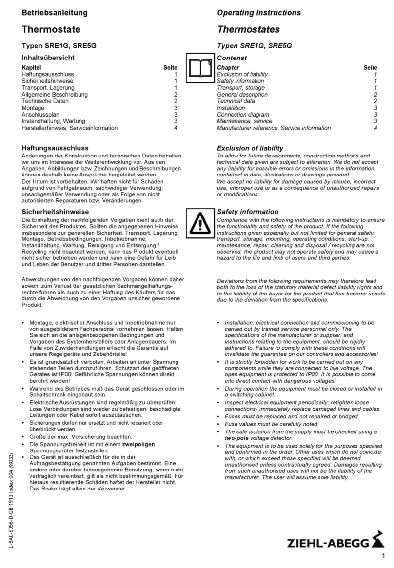ZIEHL-ABEGG SRE1G operating instructions