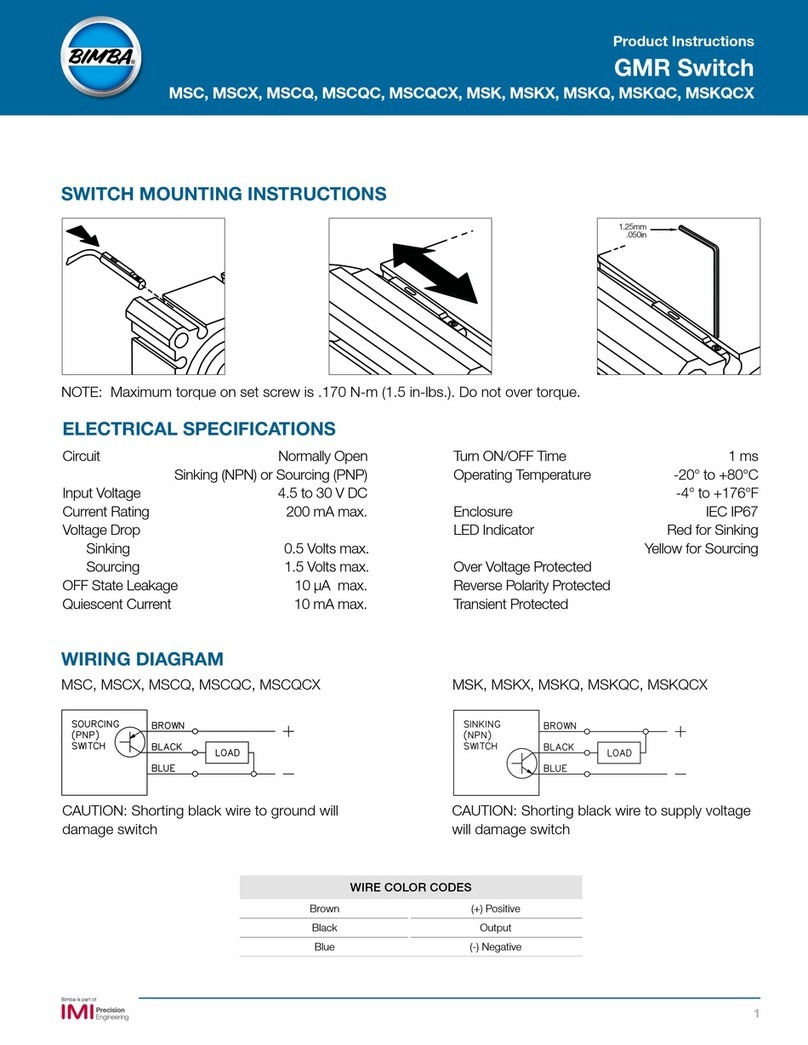 Bimba MSC Product instructions Bimba MSC Product instructions