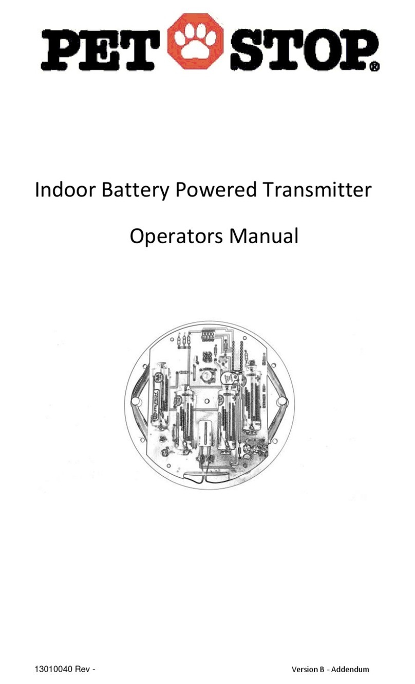 Pet Stop Indoor Battery Powered Transmitter Operator's manual Pet Stop Indoor Battery Powered Transmitter Operator's manual