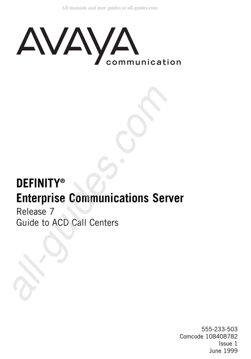 Avaya DEFINITY SERIES User manual Avaya DEFINITY SERIES User manual
