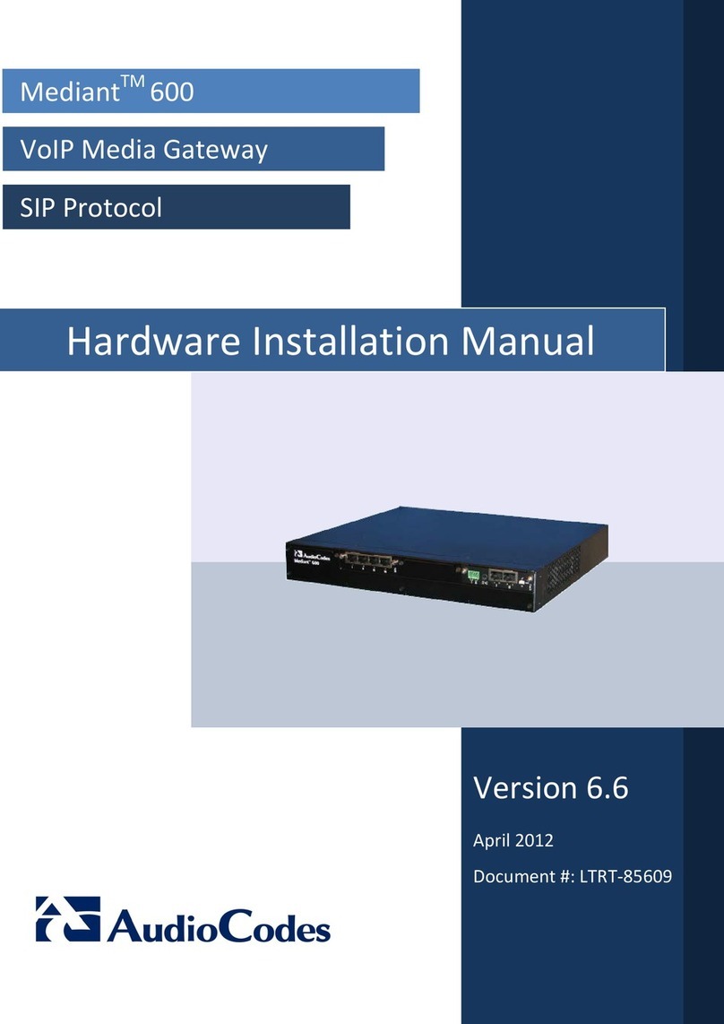 AudioCodes Mediant 600 Hardware installation manual