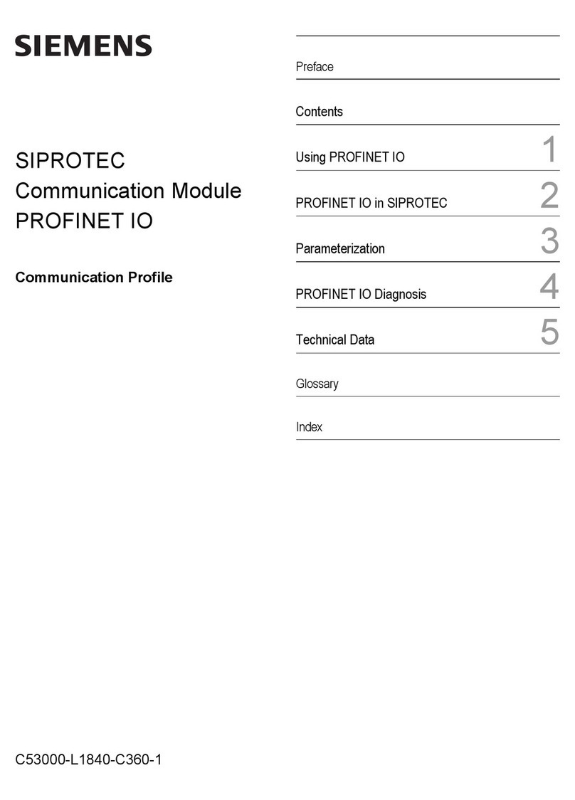 Siemens SIPROTEC PROFINET IO User manual