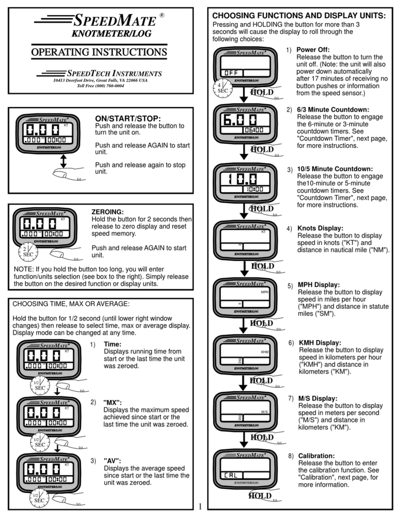 SPEEDMATE KNOTMETER/LOG operating instructions