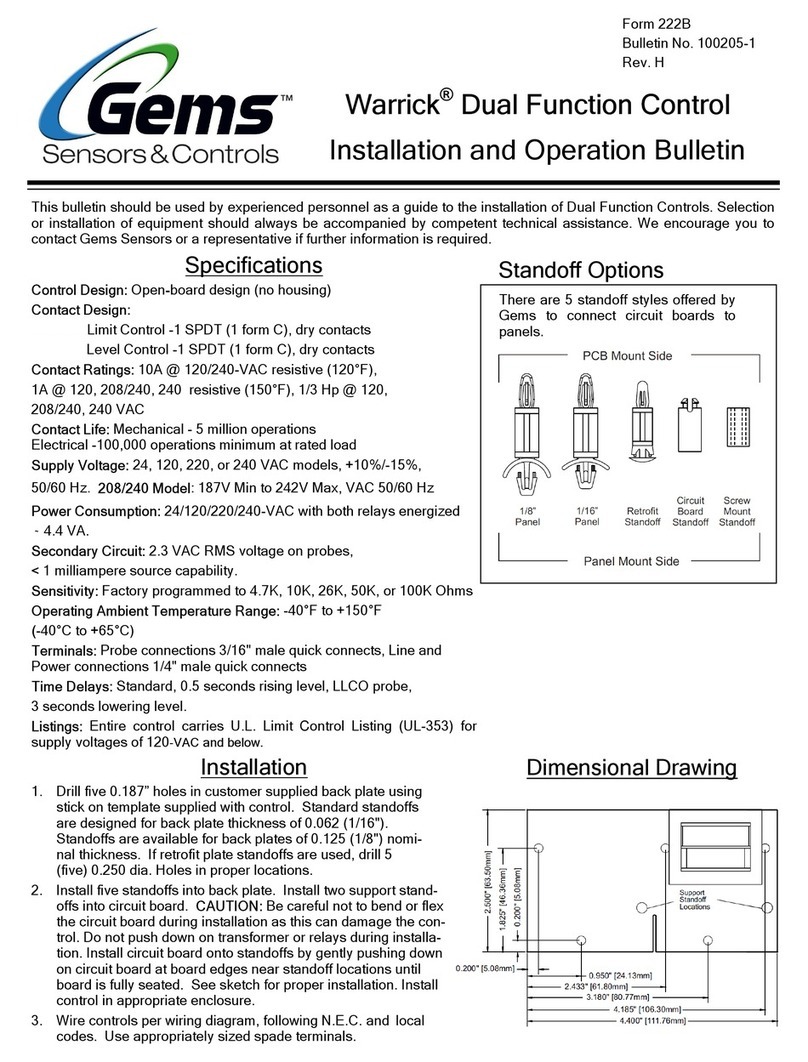 Gems Warrick Installation and Operation Bulletin Gems Warrick Installation and Operation Bulletin