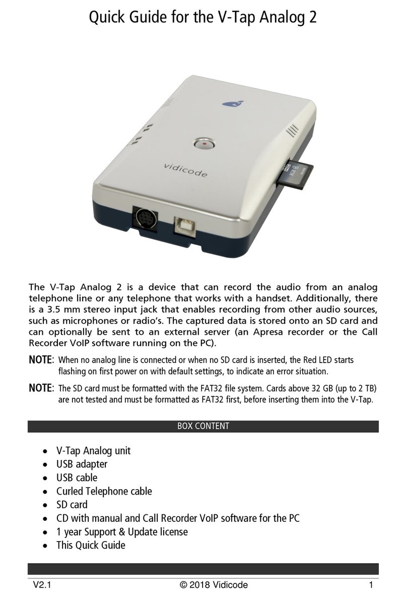 Vidicode V-Tap Analog 2 User manual